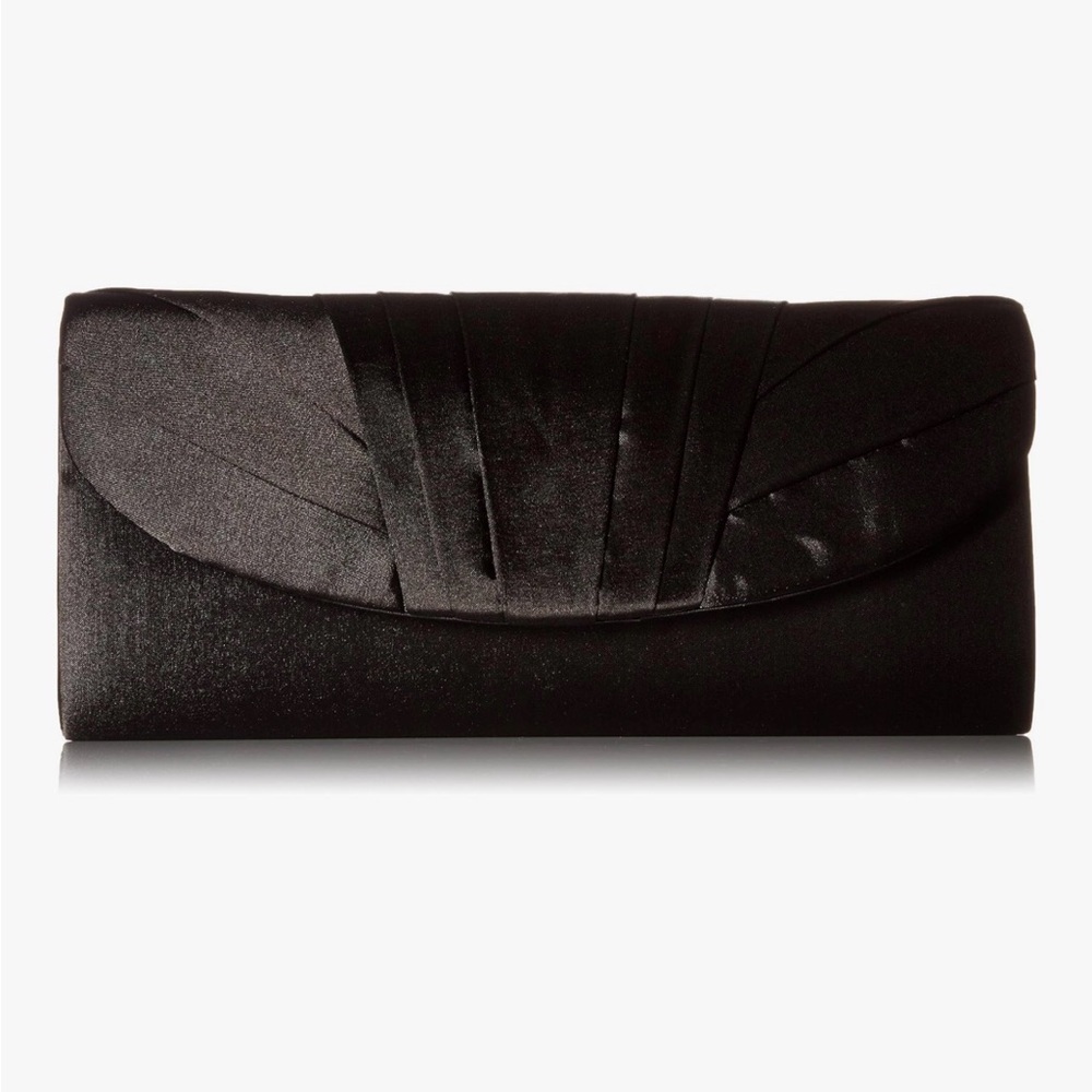 NWT Jessica McClintock Women's Angel Satin Tuxedo Flap Evening Clutch